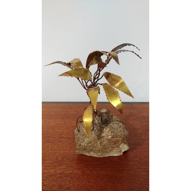 Gold Brass Palm Sculpture by Daniel D'Haeseleer, 1970s For Sale - Image 8 of 8