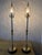 1980s Neoclassical Spiral Twist Brass & Wood Buffet Lamps - A Pair (Bases Only) For Sale - Image 4 of 7