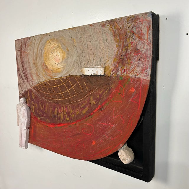 Expressionism “Joe’s Doing Alright Now” J. Boomer Mixed Media Sculpture Painting 1989 For Sale - Image 3 of 12