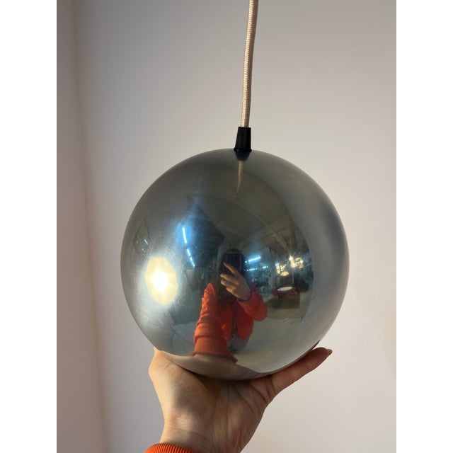 Silver Topan Chrome Globe Lamp by Verner Panton For Sale - Image 8 of 11