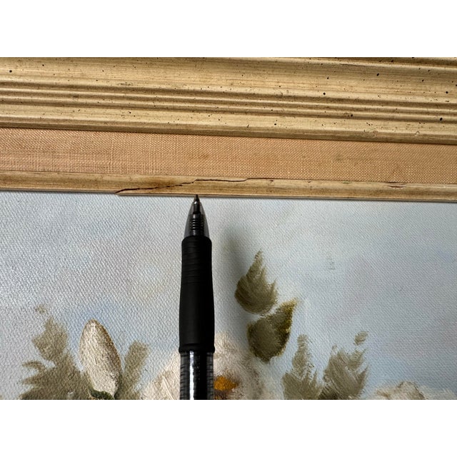 Vintage J. Melvin Still Life of White Roses in a Vase Oil Painting, Framed For Sale - Image 10 of 12