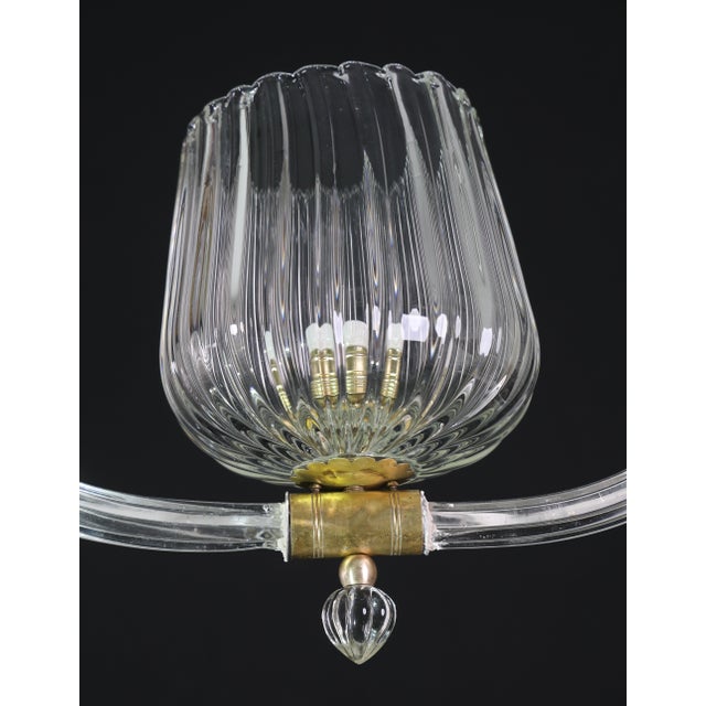 1950s Charming Murano Glass Art Deco Pendant Chandelier by Ercole Barovier For Sale - Image 11 of 14
