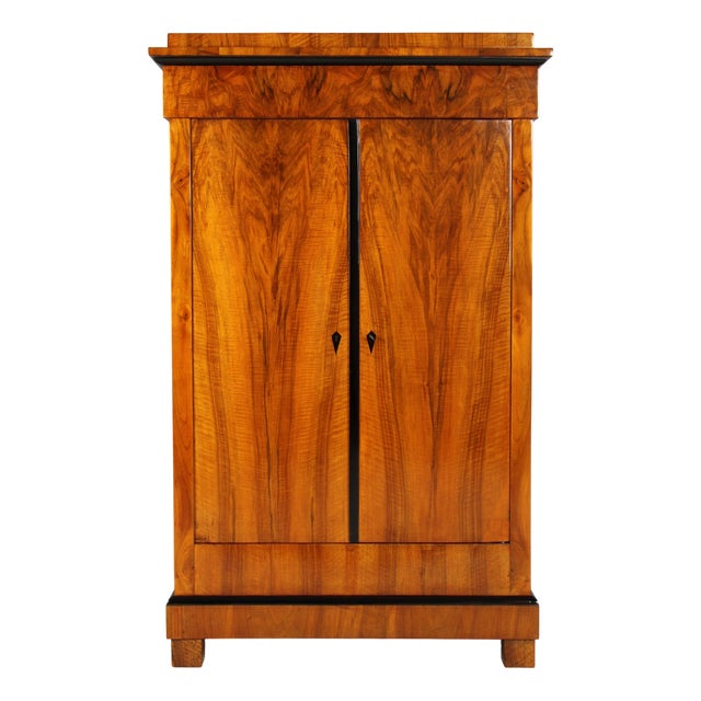 Biedermeier Walnut Wardrobe, 1820s For Sale
