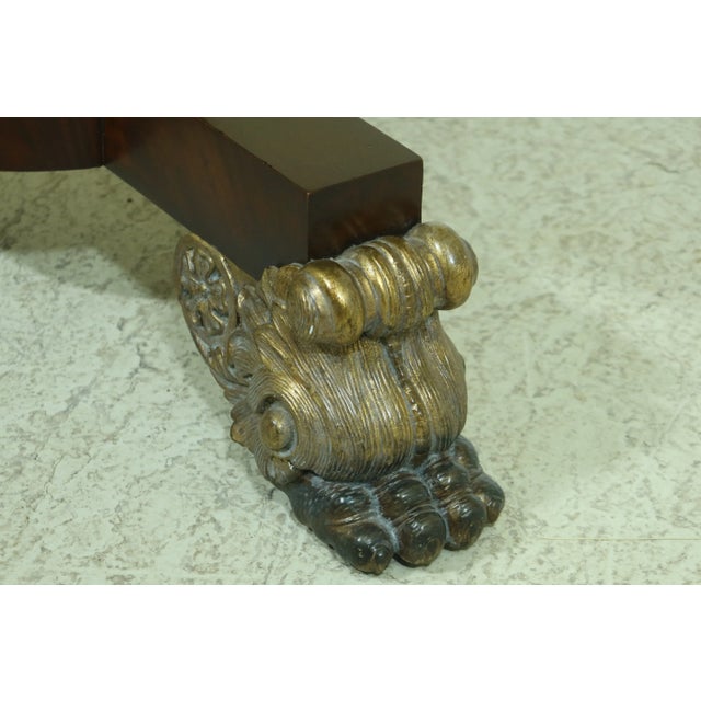 1990s Maitland Smith Round Marble Top Empire Style Center Table For Sale - Image 5 of 11