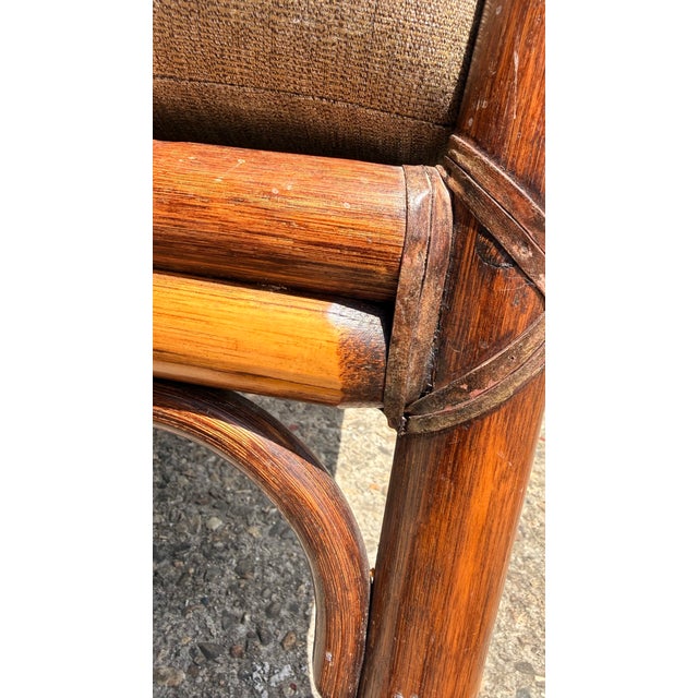 Set of 4 Vintage McGuire San Francisco Bamboo Rattan & Cane Lounge Dining Armchairs For Sale - Image 12 of 17