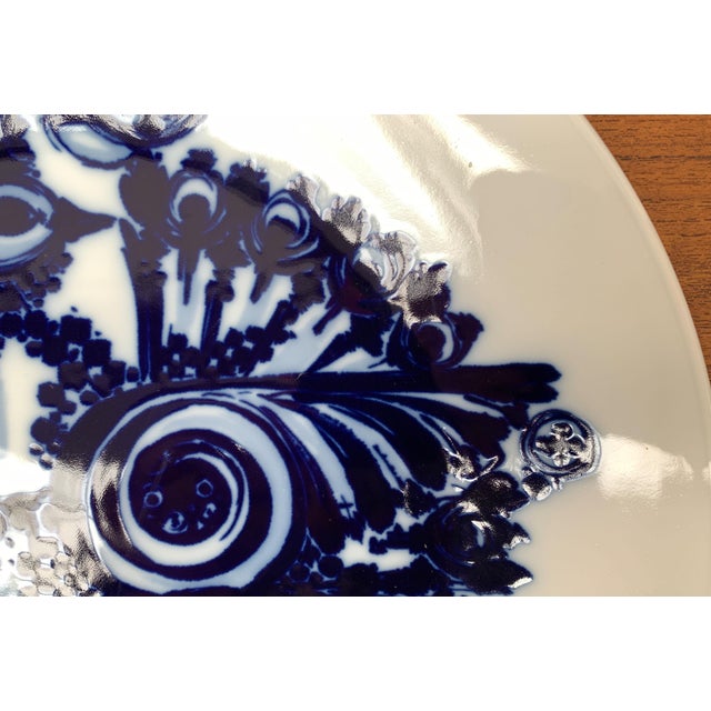 Blue Vintage German Peacock Wall Plate Plaque by Bjørn Wiinblad for Rosenthal, 1970s For Sale - Image 8 of 18