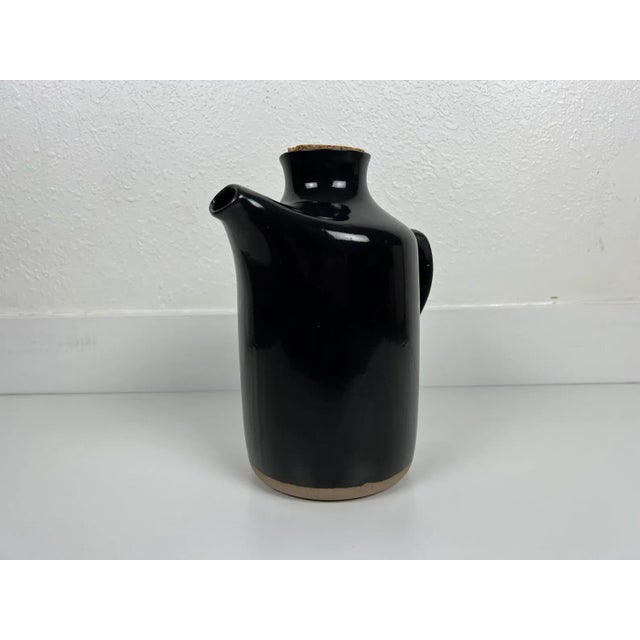 1960s Jane and Gordon Martz Black Ceramic Pitcher for Marshall Studios For Sale - Image 5 of 11