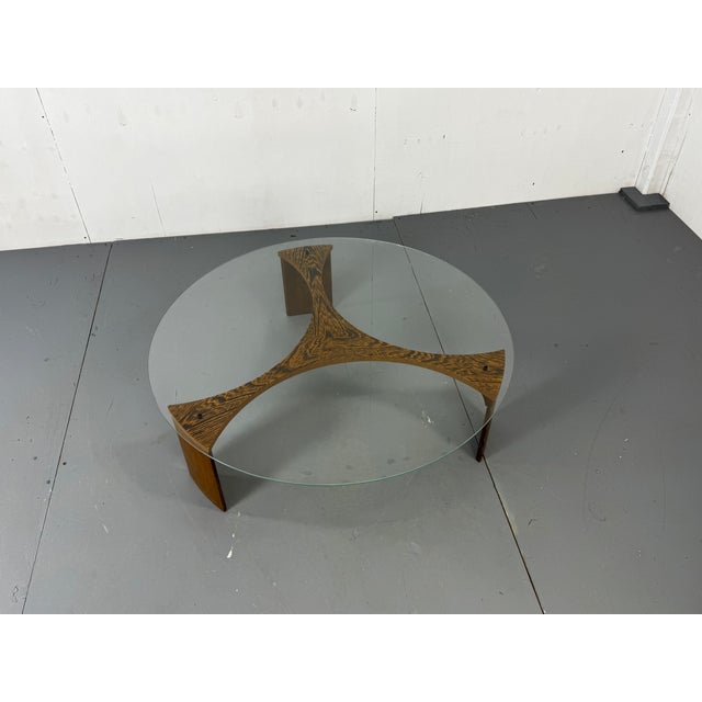 Mid-Century Modernist Round Wenge and Glass Coffee Table, 1960s For Sale - Image 16 of 16