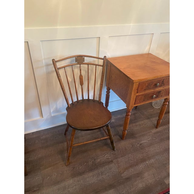 Wood 1700’s New England Farm House Federal Windsor Country Chair For Sale - Image 7 of 12