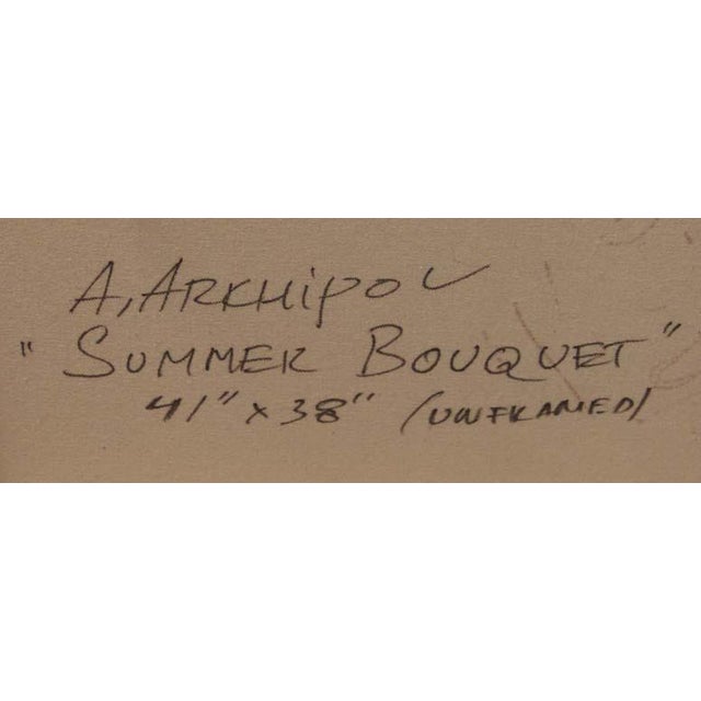 Impressionist Anton Arkhipov Summer Bouquet Original Oil Painting Canvas For Sale - Image 3 of 6