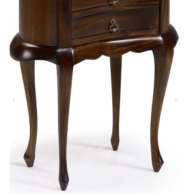 20th Century Pair of Mahogany Nightstands with Kidney Shape and Two Drawers For Sale - Image 4 of 18