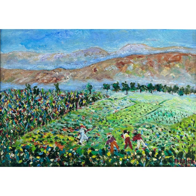 Mid 20th Century Oil on Canvas Impressionist Landscape Painting Signed Fabello, Dated 1960 For Sale - Image 5 of 6