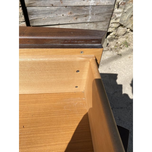 Wood Vintage Veneer Chest of Drawers in Elm Wood, 1970s For Sale - Image 7 of 18