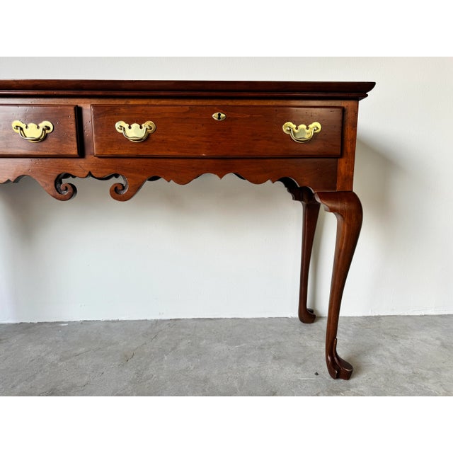 American Vintage Solid Cherrywood Statton Trutype Americana Console Table For Sale - Image 3 of 12