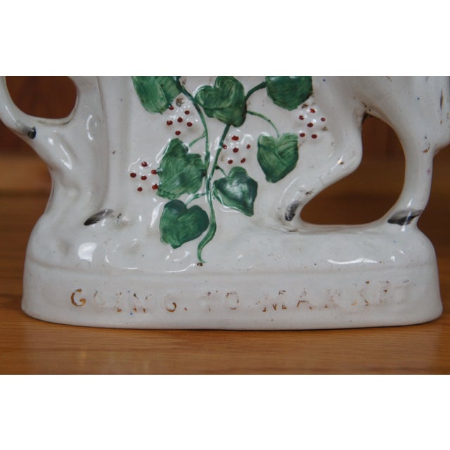 White Antique Staffordshire Going to Market Returning Home Horseback Figurines- Set of 2 For Sale - Image 8 of 12