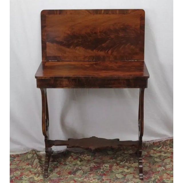 19th Century Flame Mahogany Console Game Table For Sale - Image 4 of 7