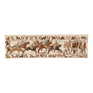 Bayeux - Battle of Hastings Loom Woven Tapestry - 43 X 150 Cm (1'5" X 4'11") - Requires Rod Size 3 For Sale