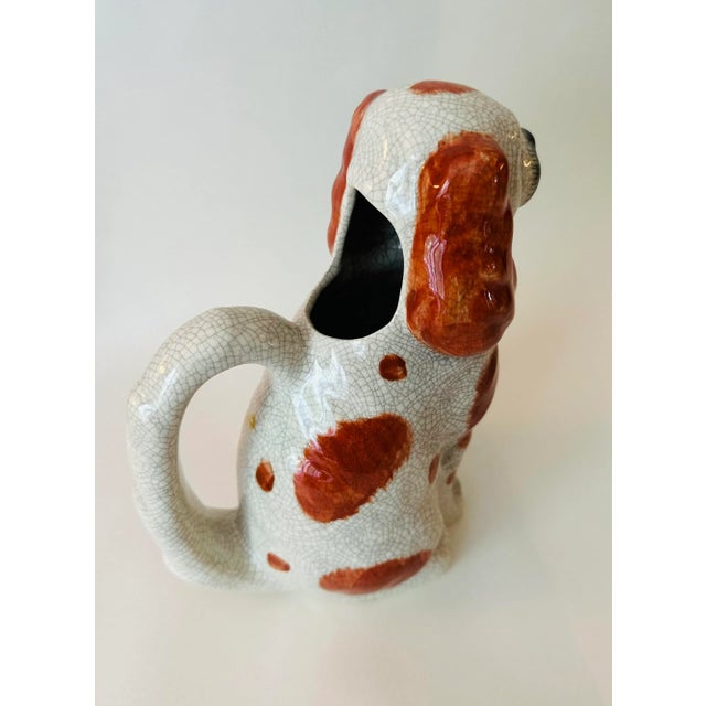 1970s Vintage 1970s Fitz and Floyd Staffordshire Dog Water Pitcher or Vase For Sale - Image 5 of 7