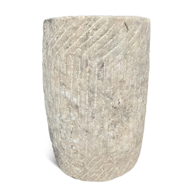Solid chiseled granite vintage field roller. Originally used in North China for compacting agriculture fields. Beautiful...
