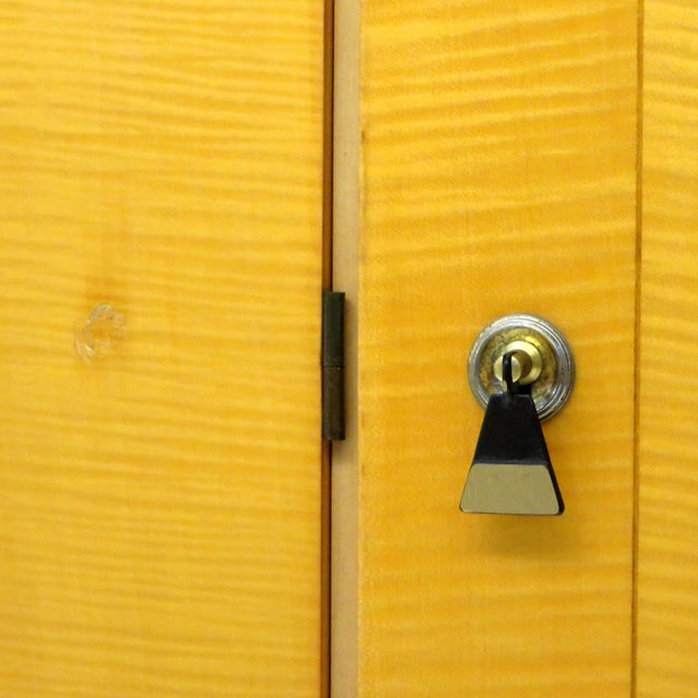 Vintage Mid-Century Modern 5-Door Wardrobe in Flame Maple & Teak, 1960s For Sale - Image 11 of 12