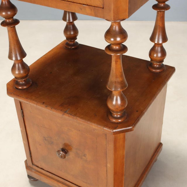 Antique Italian Louis Philippe Walnut Nightstand, 1800s For Sale - Image 6 of 10