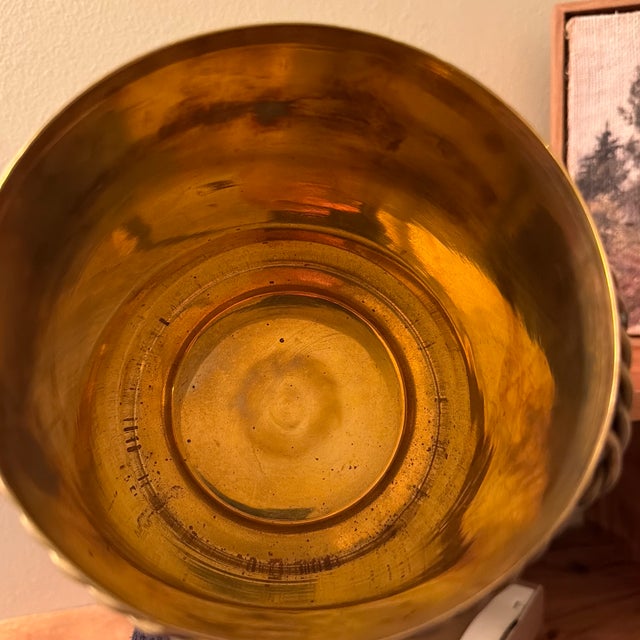 Metal Vintage Hollywood Regency Brass Lidded Canister With Rope & Tassel Motif For Sale - Image 7 of 9