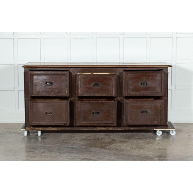 Large 19th Century French Mahogany & Pine Painted Counter Drawers, 1870s For Sale - Image 9 of 18
