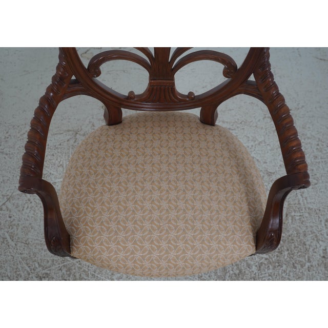 Wood Set of 6 Hickory Chair Mahogany Open Armchairs For Sale - Image 7 of 17