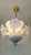 Metal Vintage Italian White Murano Styled Calla Lilly Chandelier Brass Lighting 1970s For Sale - Image 7 of 17