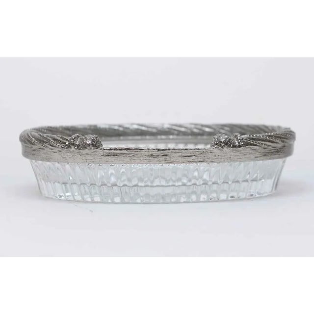Transparent Olde New Stock Nickel Plated Glass Soap Dish For Sale - Image 8 of 11