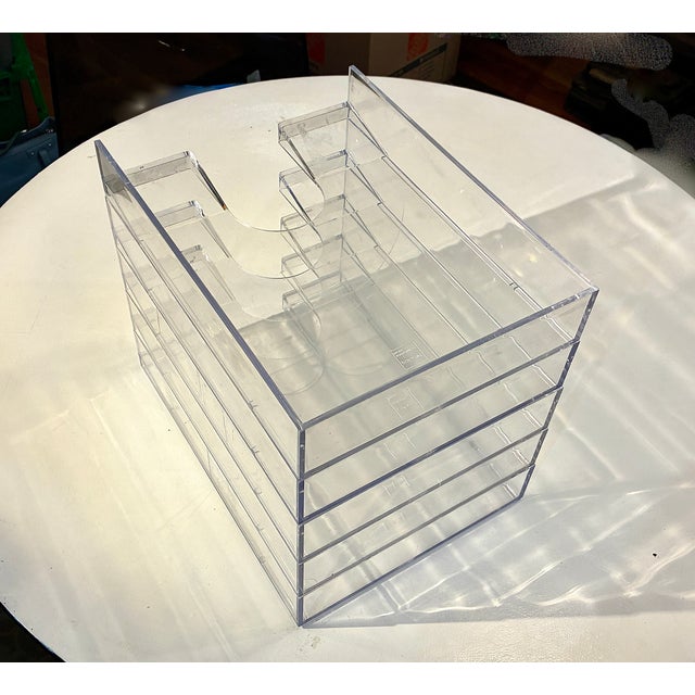 1970s Space Age 1970s Palaset Clear Acrylic Stacking Letter Trays - Set of 5 For Sale - Image 5 of 8