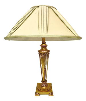 Waterford Style Bronze and Crystal Table Lamp, 1950s