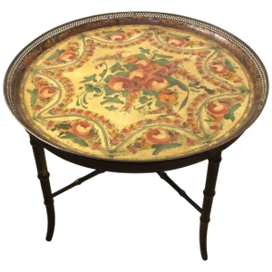 Painted Tole Tray Side Table