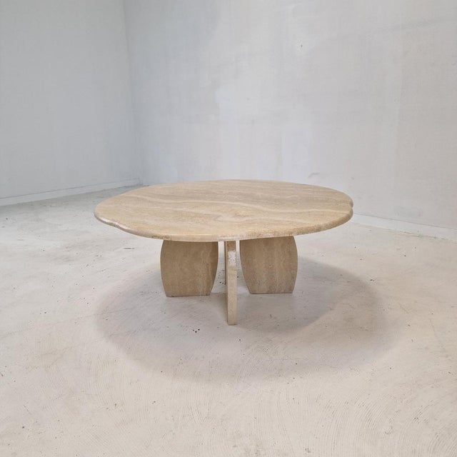 Italian Travertine Coffee Table, 1980s For Sale - Image 11 of 18