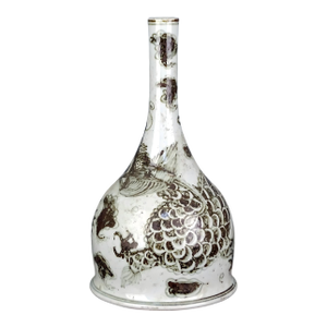 Chinese Vintage Ceramic Vase,Blue and White Porcelain Bell-Shaped Vase Hand Painted Dragon Pattern