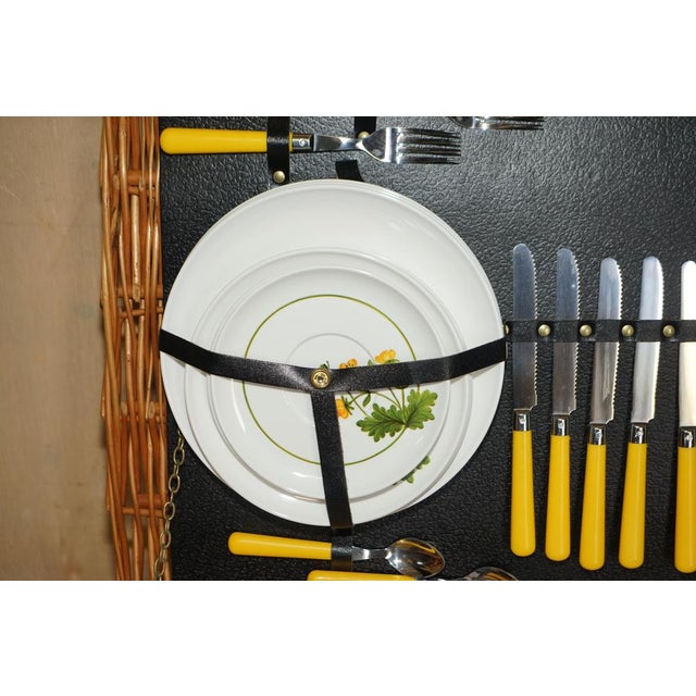 Vintage Six Person Wicker Picnic Hamper from Fortnum & Mason For Sale - Image 6 of 18