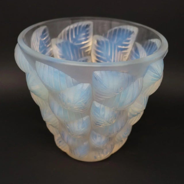 Art Deco Rene Lalique Opalescent Glass Moissac Vase For Sale - Image 3 of 12