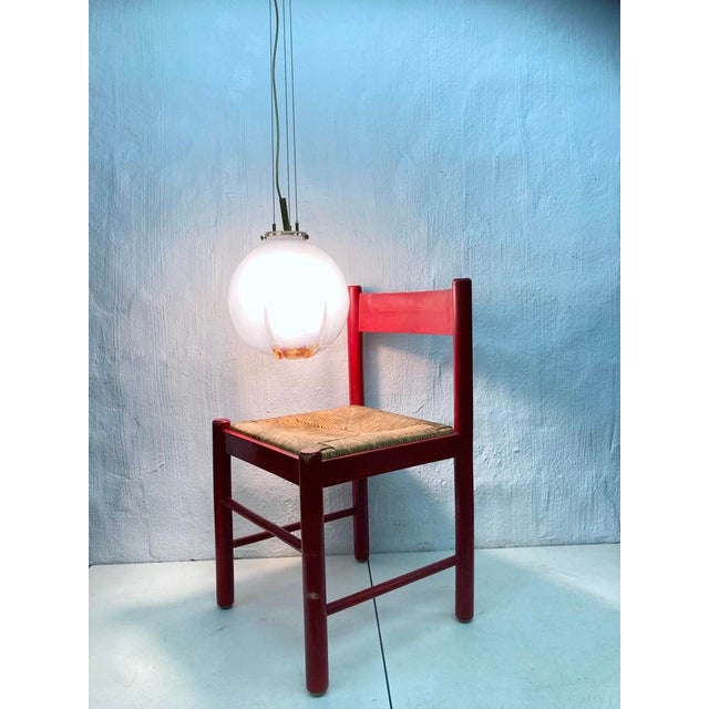Mid-Century Modern Italian Glass Globe Pendant Lamp, 1960s For Sale - Image 14 of 15
