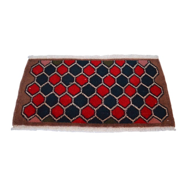 Textile 1970s Hand Knotted Small Rug, Entryway Rug, Bath Mat, Kitchen Decor, Turkish Rug, Doormat 1'4" X 2'8" For Sale - Image 7 of 16