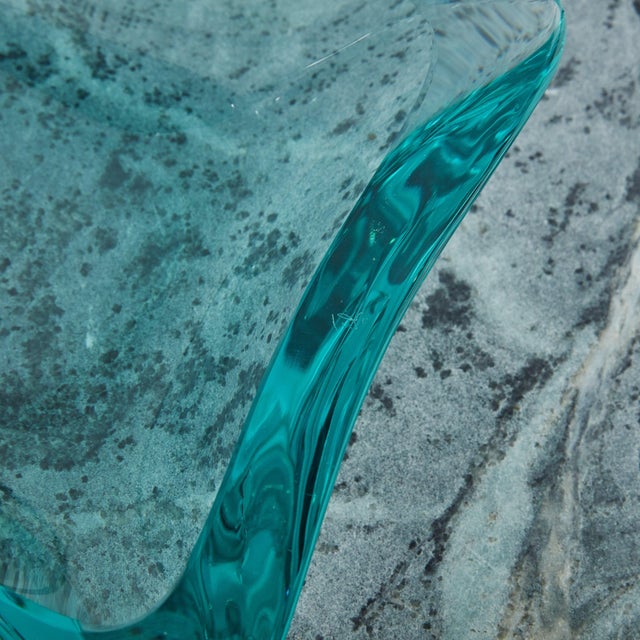 Rectangular Handblown Glass Bowl by Erwin Walter Burger for Fontana, Italy 1950s For Sale - Image 17 of 18