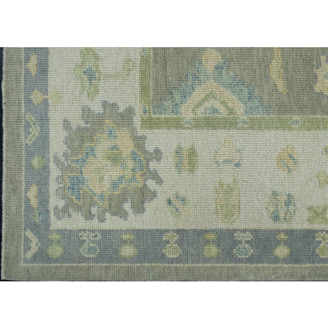 Turkish Oushak Rug 5'3" x 6'9" #17035 For Sale - Image 4 of 8