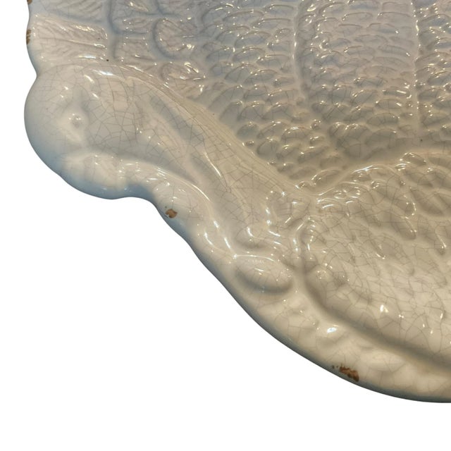 Pottery Barn White Stoneware Rustic Turkey Platter Large 18” For Sale - Image 6 of 11