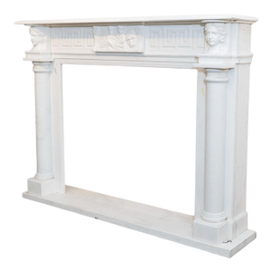 Neoclassical Carved Marble Fire Place Mantle