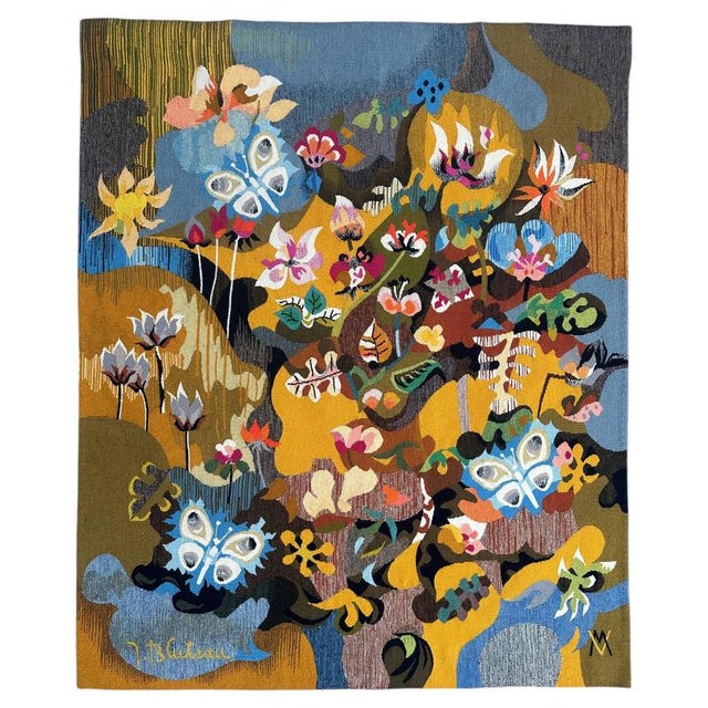Modern French Matinal Tapestry by Bluteau for Aubusson, 1960s For Sale - Image 17 of 17