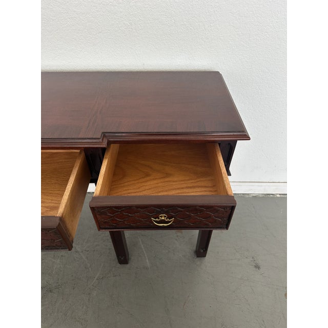 Wood 1980s Vintage Century Furniture Mahogany Console Table For Sale - Image 7 of 9