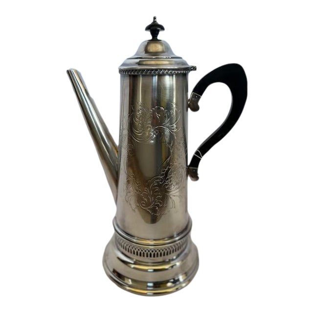 Silver Plate Coffee Pot With Burner For Sale
