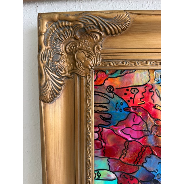 Paint Original Abstract Painting Serg Graff "Hidden Friends" Surreal Fantasy Art, Coa For Sale - Image 7 of 10
