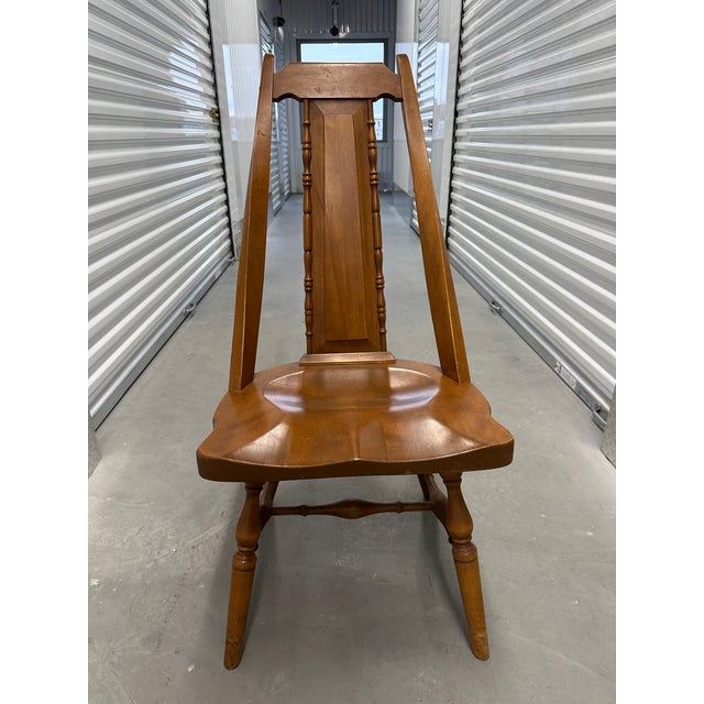 Rustic Modern Maple Dining Chairs – Handcrafted 1960s Set of 4 (Farmhouse Cabin Style) For Sale - Image 10 of 11