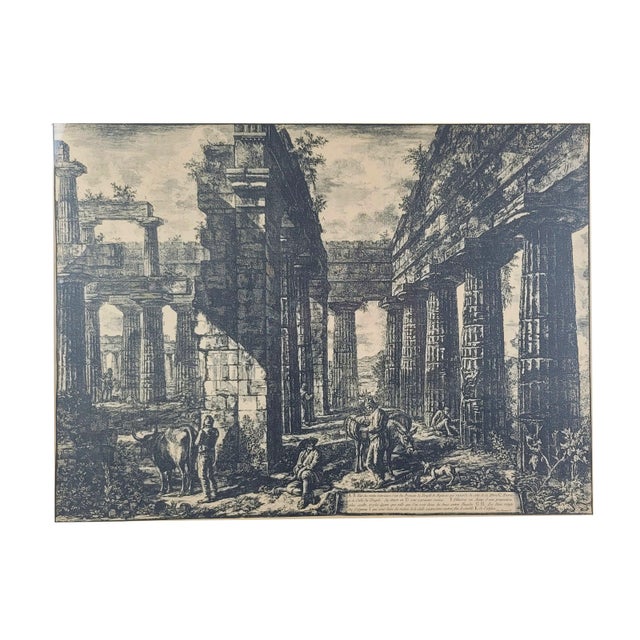 Antique Copper Engraving of the Temples at Paestum after Francesco Piranesi Francesco PIRANESI (1758-1810) was the son of...