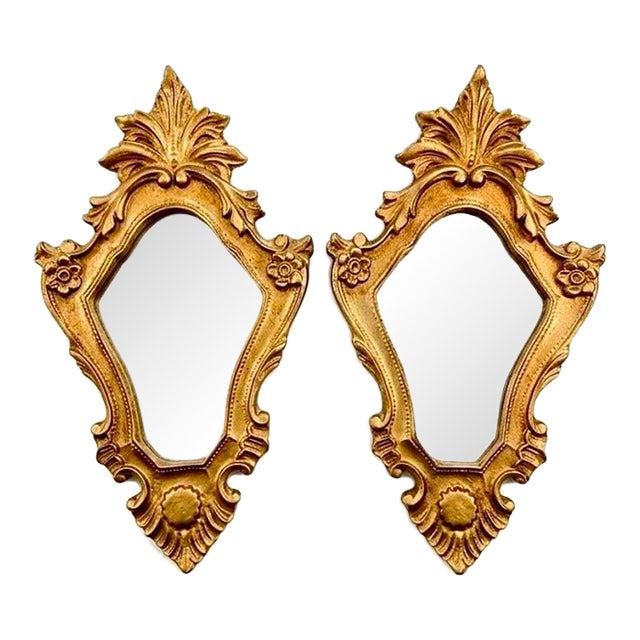 Ornate Italian Florentine Rococo Giltwood Mirror For Sale